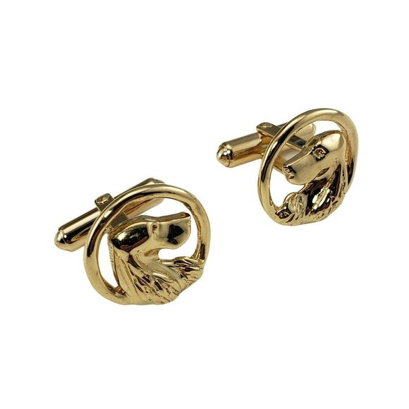 Vintage 14 Karat Yellow Dog Cufflinks #10826 - Picture 4 of 9